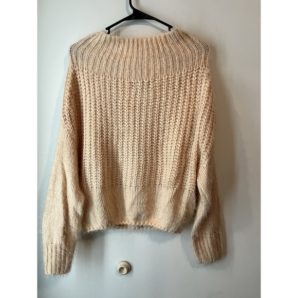 Ebby And I Soft Eye‎ Lash Sweater Slouchy Boat Neck Long Sleeve Salmon Pink Med - Picture 4 of 4